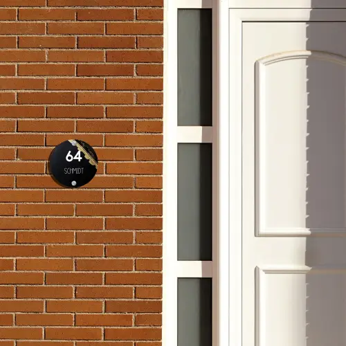 Gouden hoek - Modern Naambord Rond klein -sfeer3-rond-XS
