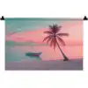 Zee - Boot - Zonsondergang Wandkleed katoen klein -zz3d