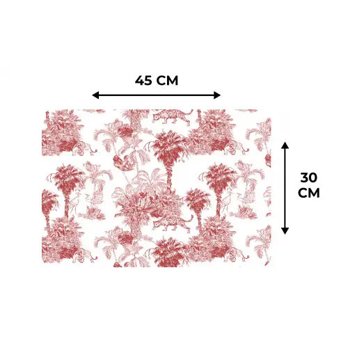 Jungle - Natuur - Rood Placemat vinyl groot 368 -specs