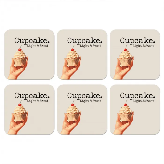 Cupcake - Zoet - Kers onderzetter kurk middel -3d