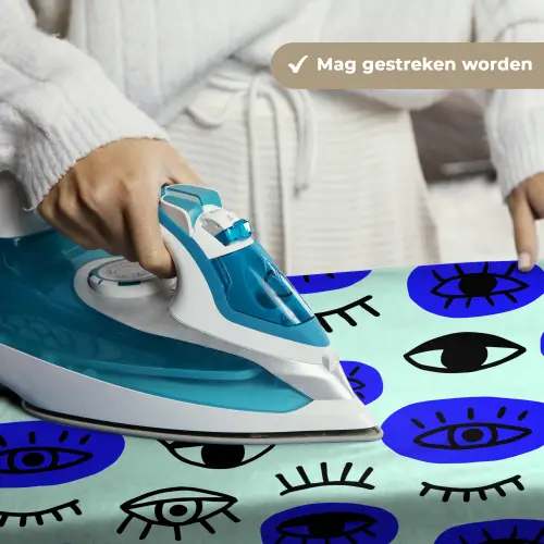 Patroon - Oog - Mint - Blauw Wandkleed katoen klein 269 -sfeer9