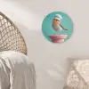 Roodborstje - Vogel - Koksmuts - Sokkel Wandcirkel kunststof plaat 5mm dik klein -sfeer5