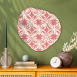 Roze - Bloemenmotief - Wit - Modern Wandcirkel Organisch Aluminium middel 851 -sfeer2