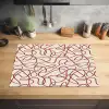 Lijnen - Abstract - Rood - Beige Inductie beschermer vinyl 3mm klein 276 -sfeer5