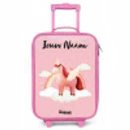 Eenhoorn - Vleugels - Roze - Regenboog Kinderkoffer - Roze klein -3d