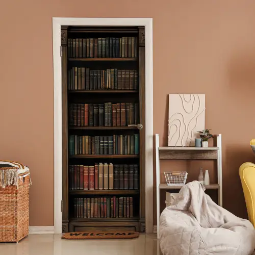 Boekenkast - Vintage - Bruin deurposter klein -sfeer1