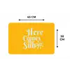 Geel - Blauw - Here comes the sun Placemat vinyl groot -specs