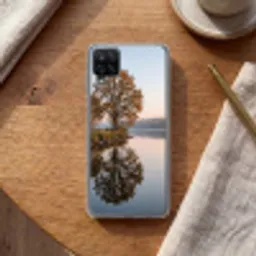 Bomen - Reflectie - Water - Zonsopgang - Serene Telefoonhoesje Samsung Galaxy A12 klein -sfeer1