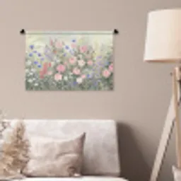Bloemen - Tuin - Natuur - Kleurrijk Wandkleed katoen klein -sfeer4