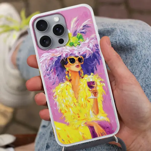 Zonnebril - Vrouw - Jas - Veren Hoesje iPhone 16 Pro Max met koord klein -sfeer3
