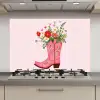 Cowboylaarzen - Roze - Boeket - Bloemen keuken achterwand spatscherm klein -3d_website