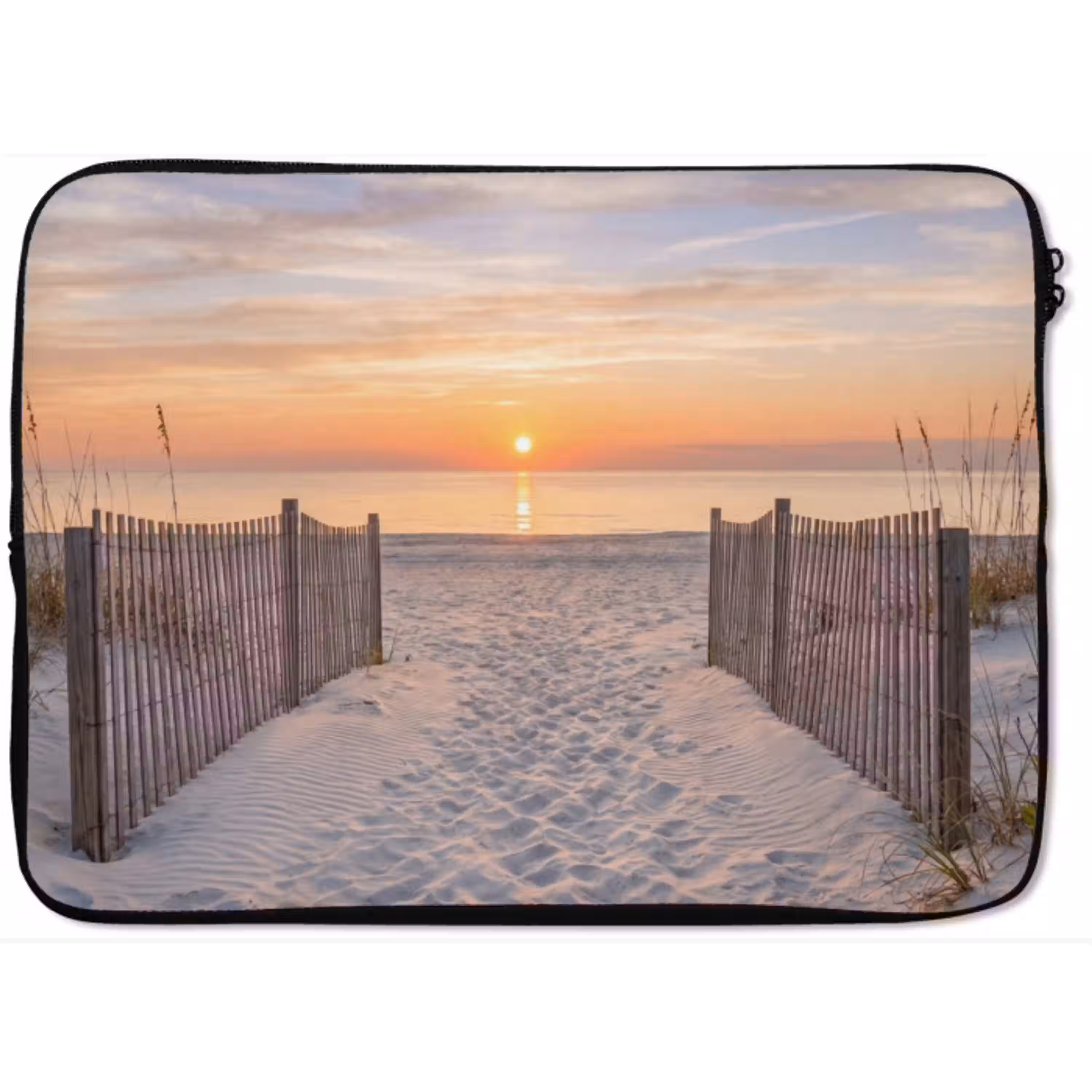 Zonsondergang - Strand - Zand laptophoes neopreen klein -zkaufland3dotto