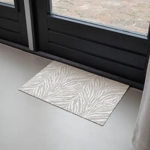 Zebra - Motief - Grijs Deurmat klein 898 -sfeer2