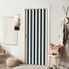 Verticale strepen - Blauw - Crème deurposter klein 289 -sfeer6