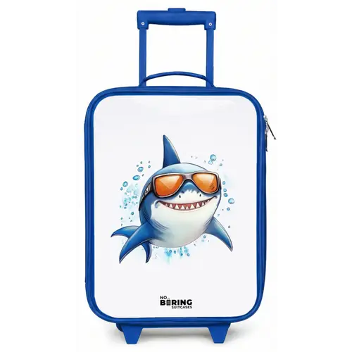 Coole haai met zonnebril in het water Kinderkoffer - Blauw klein -zz3dotto