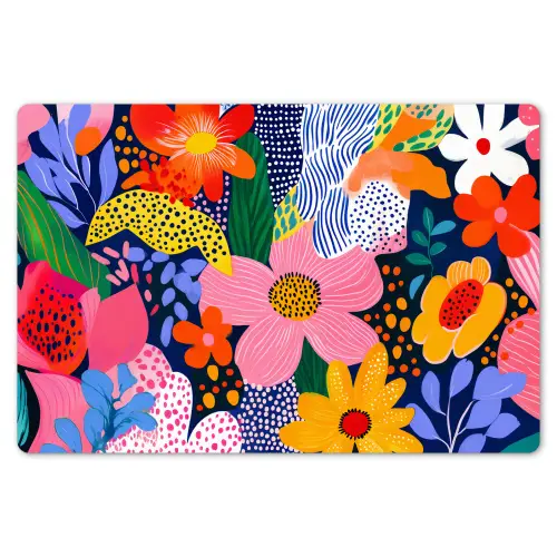 Kleurrijk - Bloemen - Abstract - Stippen Placemat vinyl groot -zzsfeer1_Kitchenyeah-website