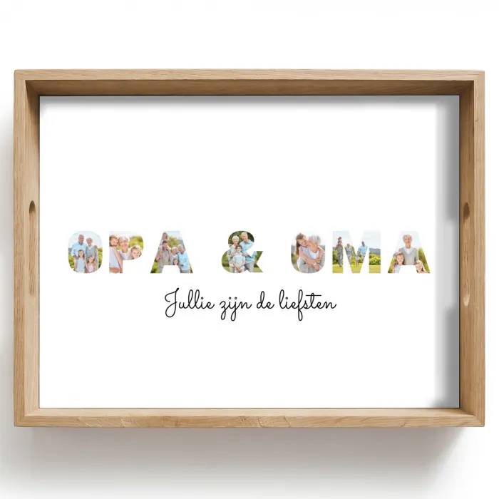 Opa & Oma - Lettercollage Dienblad Rechthoek middel -z3d_shopping
