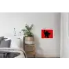 Kat - Zwart - Staart textielposter latten blank klein -woonkamer