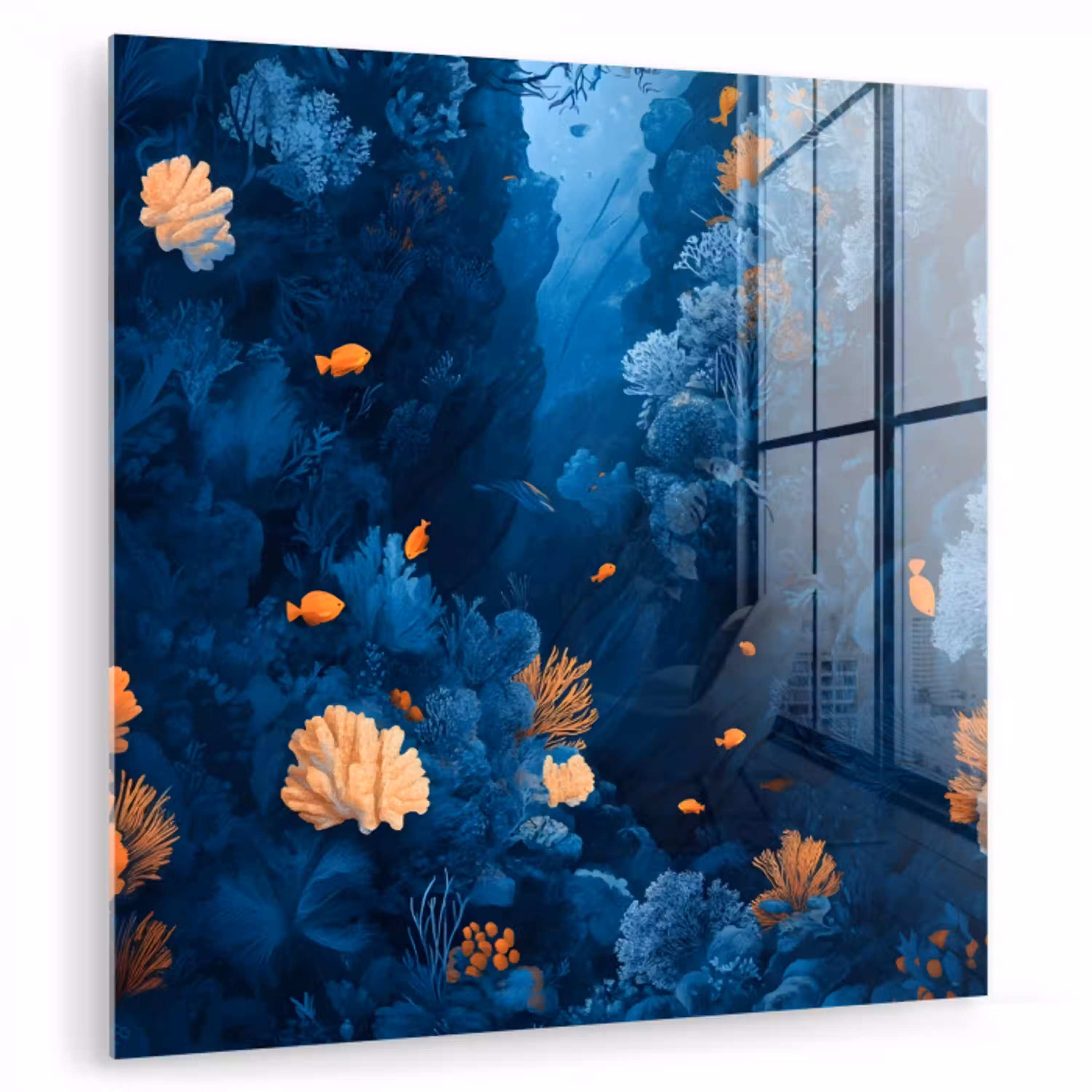 Koraalrif - Vissen - Oceaan - Blauw plexiglas 5mm klein -zzzproduct_nieuw