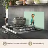 Cartoon - Dino - Oranje - Stekels keuken achterwand spatscherm klein -usp_DE