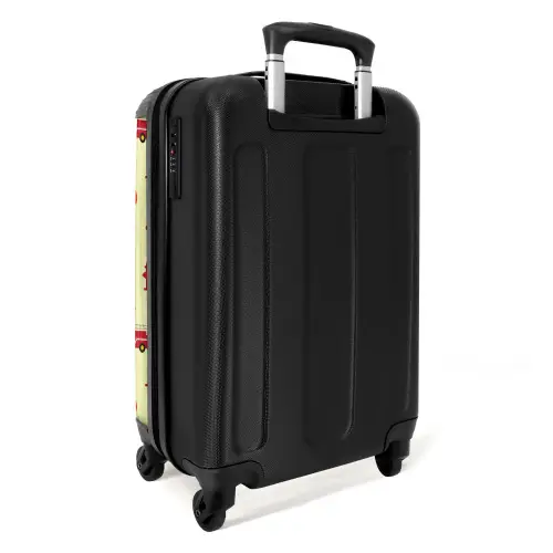 Brandweer patroon met voertuigen en vlammen NBS - Handbagage koffer - Kinderen Unisex middel -achterkant