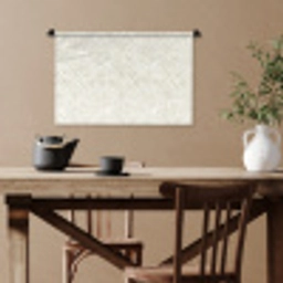 Abstract - Ruiten - Beige Wandkleed katoen klein 269 -sfeer6