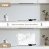 Marmer - Grijs - Wit - Marmerstructuur keuken achterwand spatscherm klein -voor_na_NL