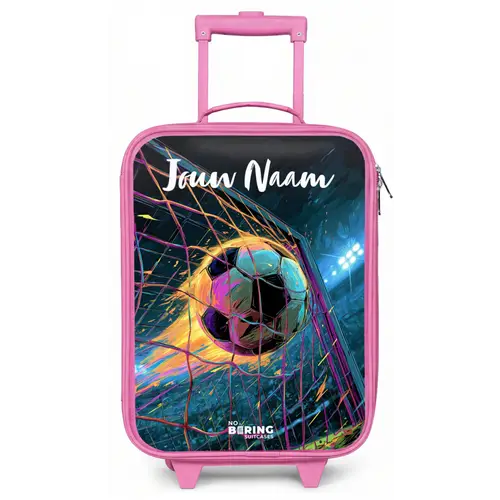 Neon - Net - Voetbal - Kleurrijk Kinderkoffer - Roze klein -zz3dotto