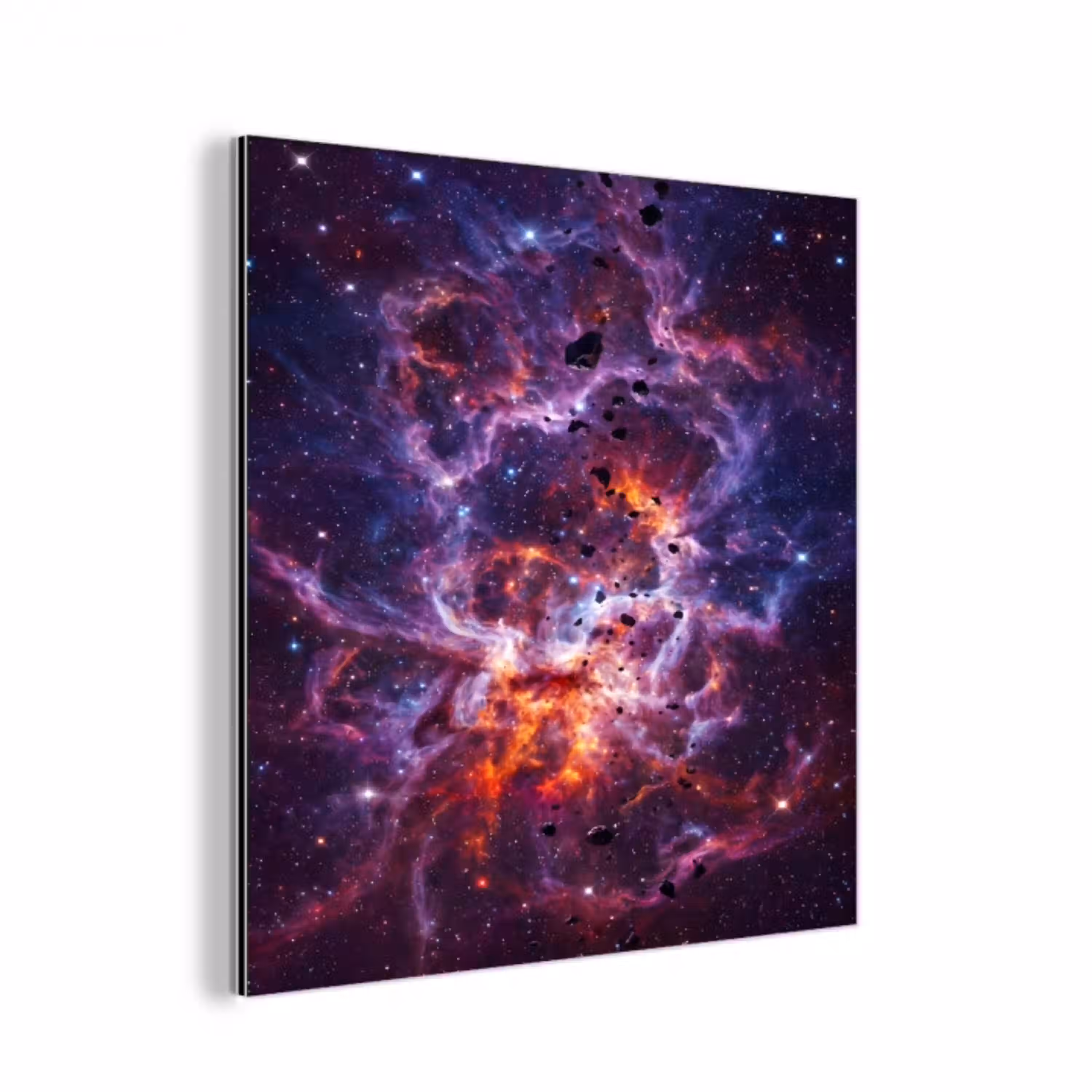 Space - Stars - Abstract - Colorful aluminium wit klein -3d