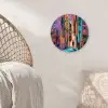 Abstract - Figuren - Kleurrijk Wandcirkel kunststof plaat 5mm dik klein -sfeer5
