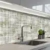 Linnen - Patroon - Groen keuken achterwand 2 middel 871 -3d_schuin