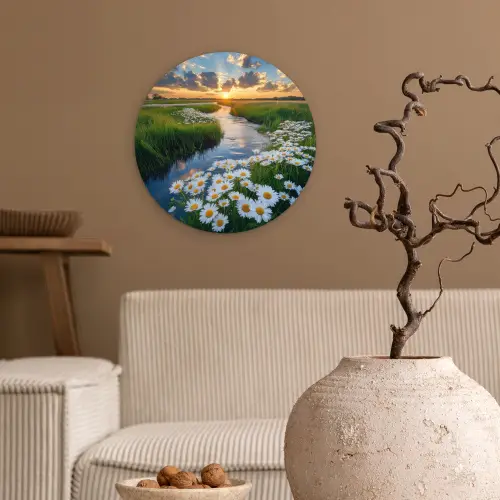 Beekje - Landschap - Margriet Wandcirkel kunststof plaat 5mm dik klein -sfeer1