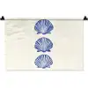 Schelpen - Blauw - Patroon Wandkleed katoen klein -zz3d