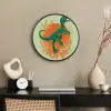 Dinosaurus - Groen - Planten - Cirkel Fotolijst rond zonder passe partout klein -sfeer1