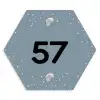 Grijsgroen met stippen - Traditioneel Naambord Hexagon klein -3d