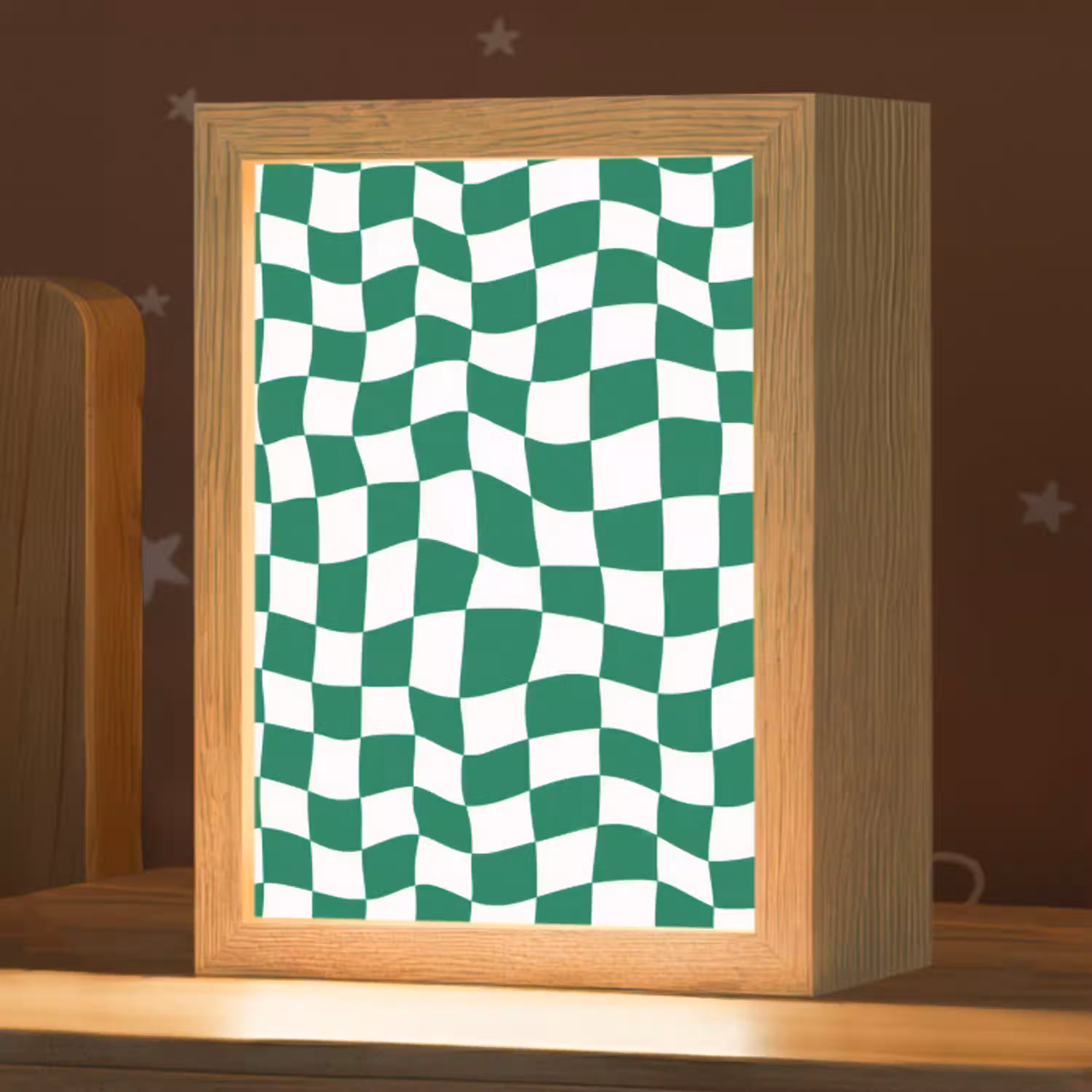Schaakbord - Golvend - Groen Light Box met kabel (Kinderlampje) klein 904 -zzz_3d_website