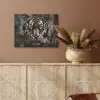 Tijger - Dieren - Portret - Luxe - Zwart PET vilt klein -sfeer4