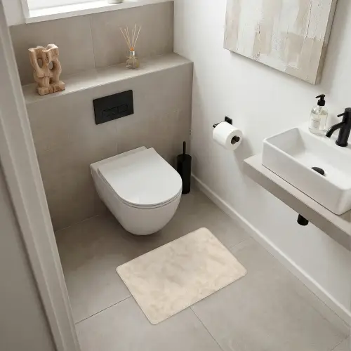 Structuur - Spikkels - Beige WCmat klein 1009 -sfeer1