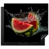 Watermeloen - Zwart - Water - Fruit - Meloen Inductie beschermer vinyl 3mm middel -3d
