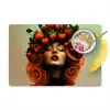 Vrouw - Aardbeien - Kroon Placemat vinyl groot -zzzproduct_Kitchenyeah-website