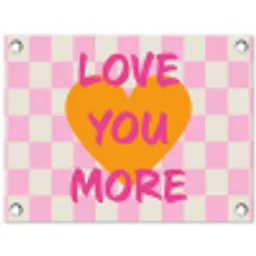 Valentijn - Love - Roze - Oranje tuinposter los doek klein -3d