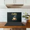 Koffie - Schotel - Koffiebonen - Retro keuken achterwand spatscherm klein -sfeer2