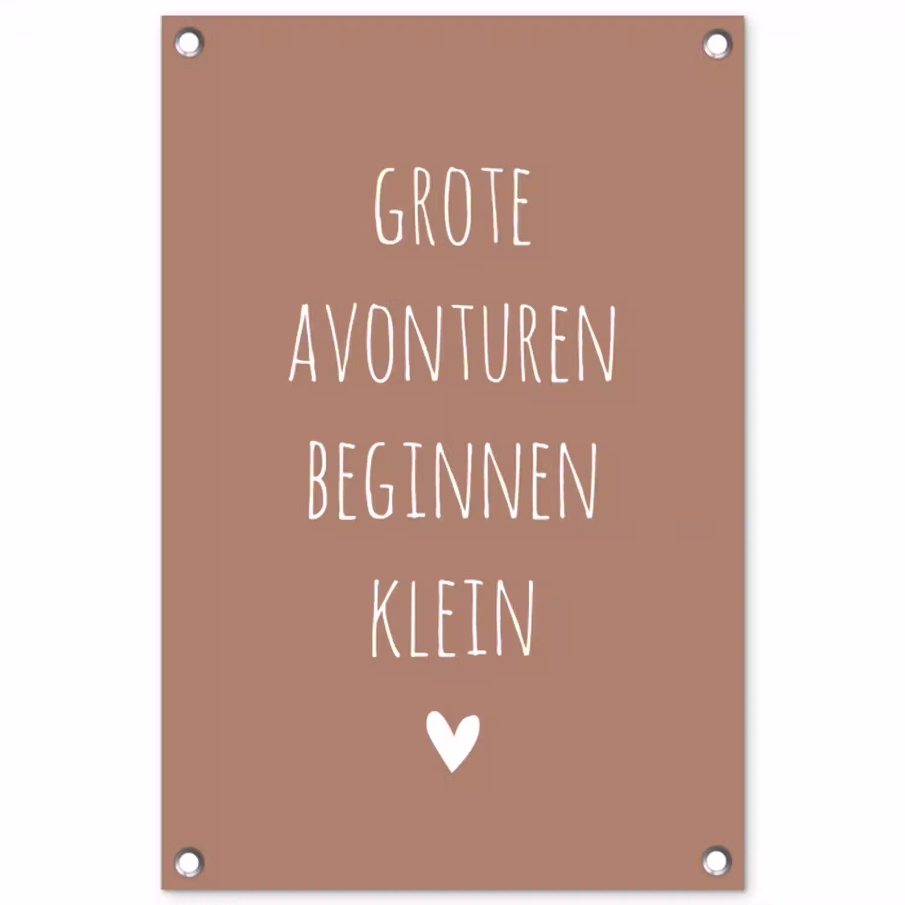 Quotes - Grote avonturen beginnen klein - Spreuken tuinposter los doek klein -3d