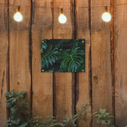 Bladeren - Tropisch - Monstera - Jungle tuinposter los doek klein -sfeer1