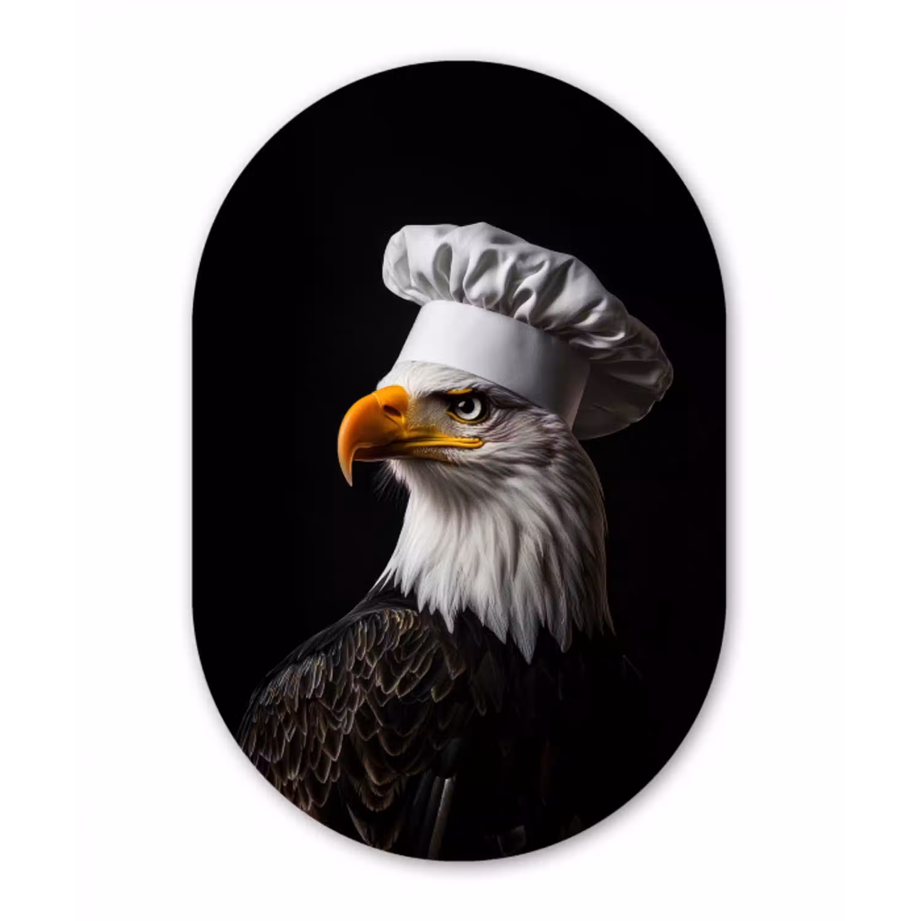 Arend -Amerika - Koksmuts - Vogel - Stoer Wandcirkel Ovaal Forex klein -3d