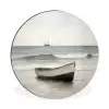 Roeiboot - Zee - Horizon Wandcirkel aluminium klein -3d