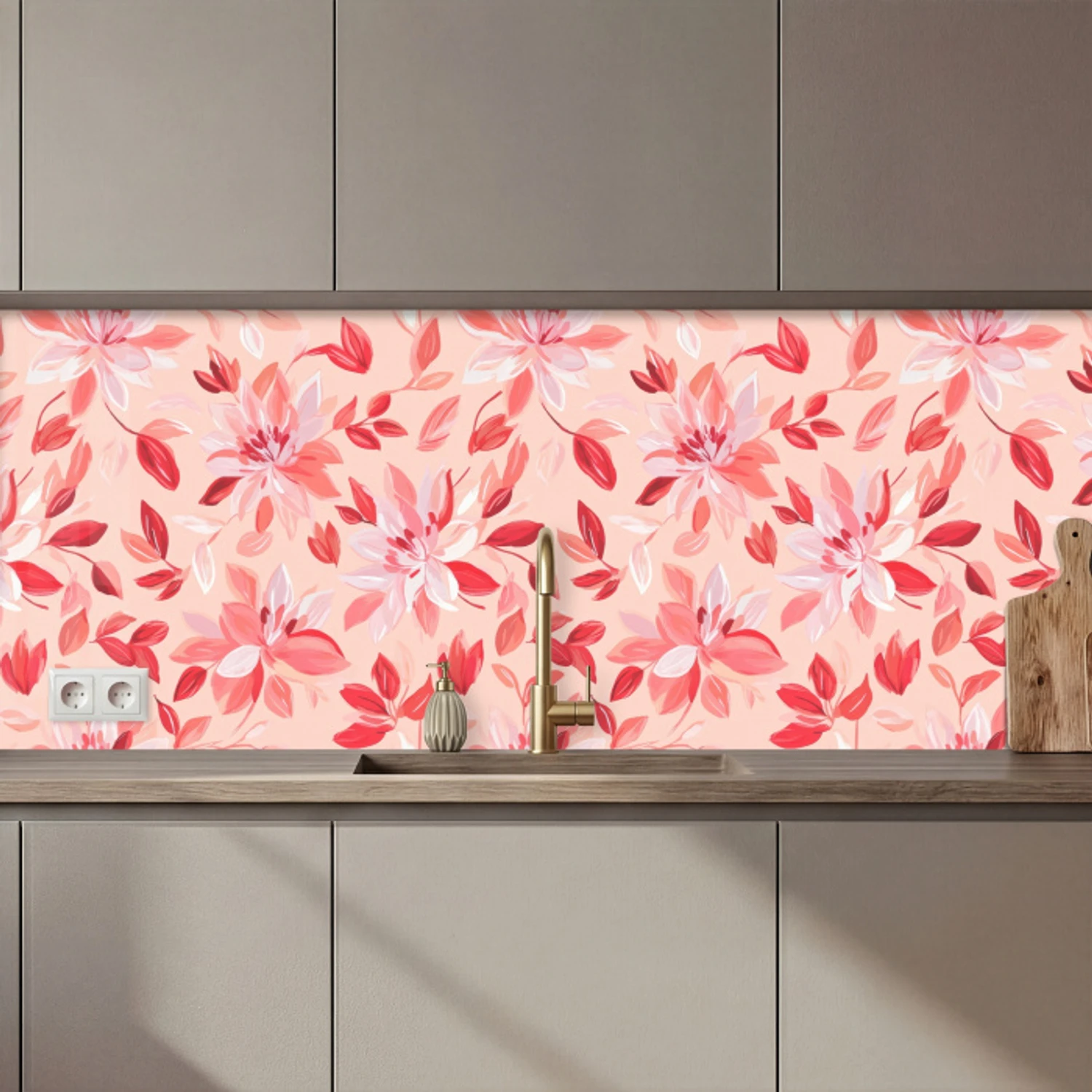 Botanisch - Bloemen - Rood keuken achterwand 2 middel 871 zz_3dshopping