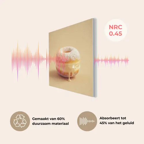 Donut - Romig - Poedersuiker - Beige PET vilt klein -USP_NL