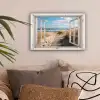 Raam - Zee - Kust - Natuur - Doorkijk - Strand - Waddenzee canvas 2cm klein -sfeer1