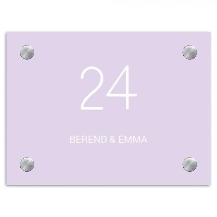 Lila - Klassiek Naambord Rechthoek middel -3d
